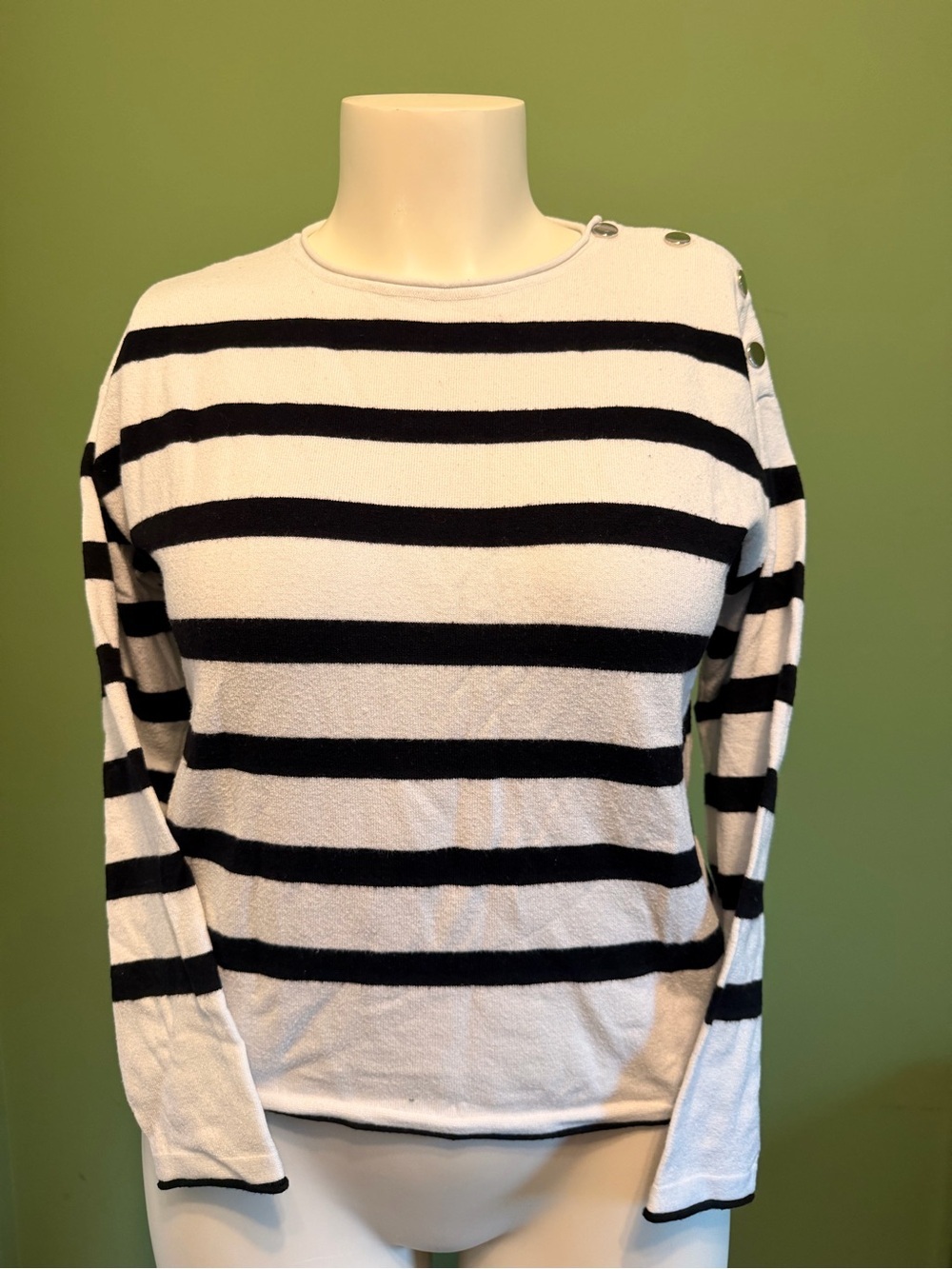Vila Milano Nautical  Striped Boatneck Sweater Top - Medium